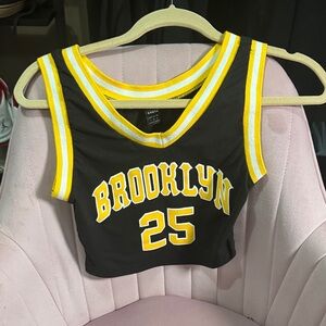 Black and Yellow Brooklyn 25 Crop Top